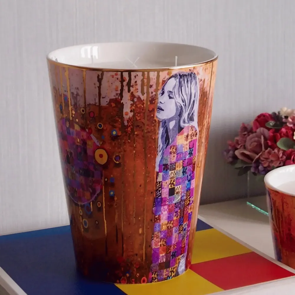 Bougies - Luna Oro (Jasmin-Néroli-Rose) - Bougie parfumée en céramique - 24 cm - ARTITUDE HOME