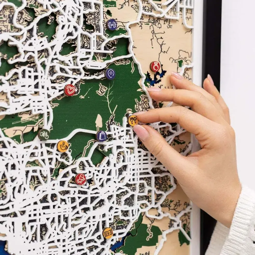 Other wall decoration - 3D City Map 3.0 San Diego XL White Frame - ENJOY THE WOOD