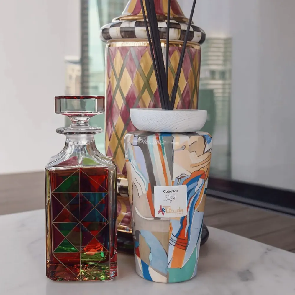 Diffuseurs de parfums - Caballos (Citron vert, Cèdre, Musc) - Diffuseur de parfum en verre - 500 ml - ARTITUDE HOME