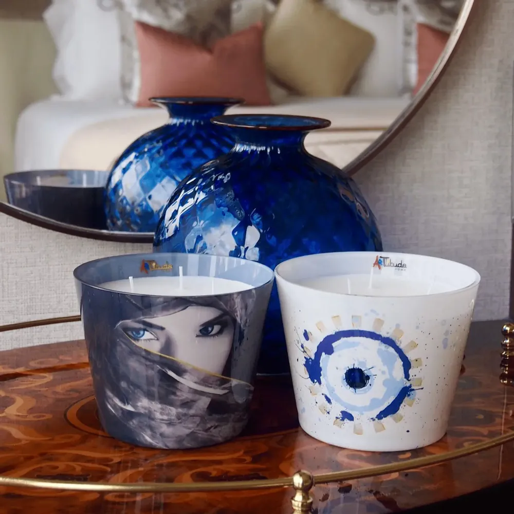 Candles - Island Escape 2 Pc Glass Candle Gift Set - ARTITUDE HOME