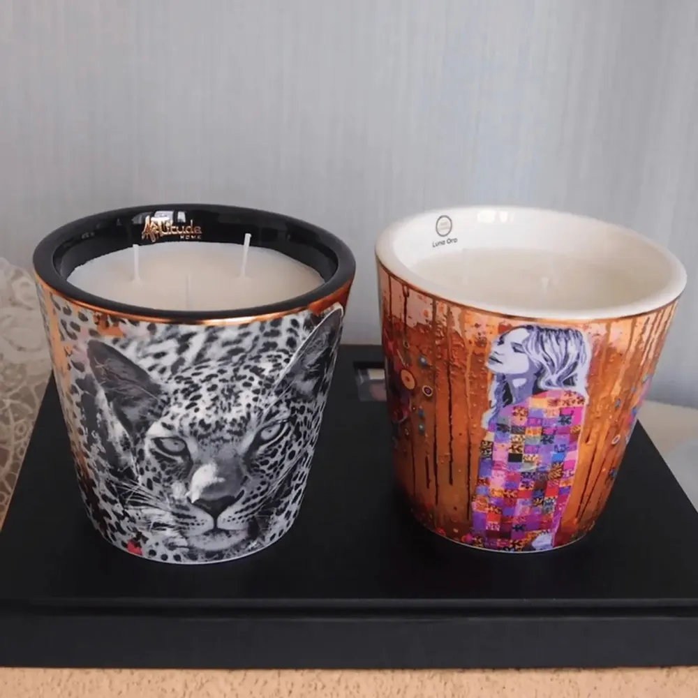 Candles - Golden Sahara 2 Pc Ceramic Candle Gift Set - ARTITUDE HOME