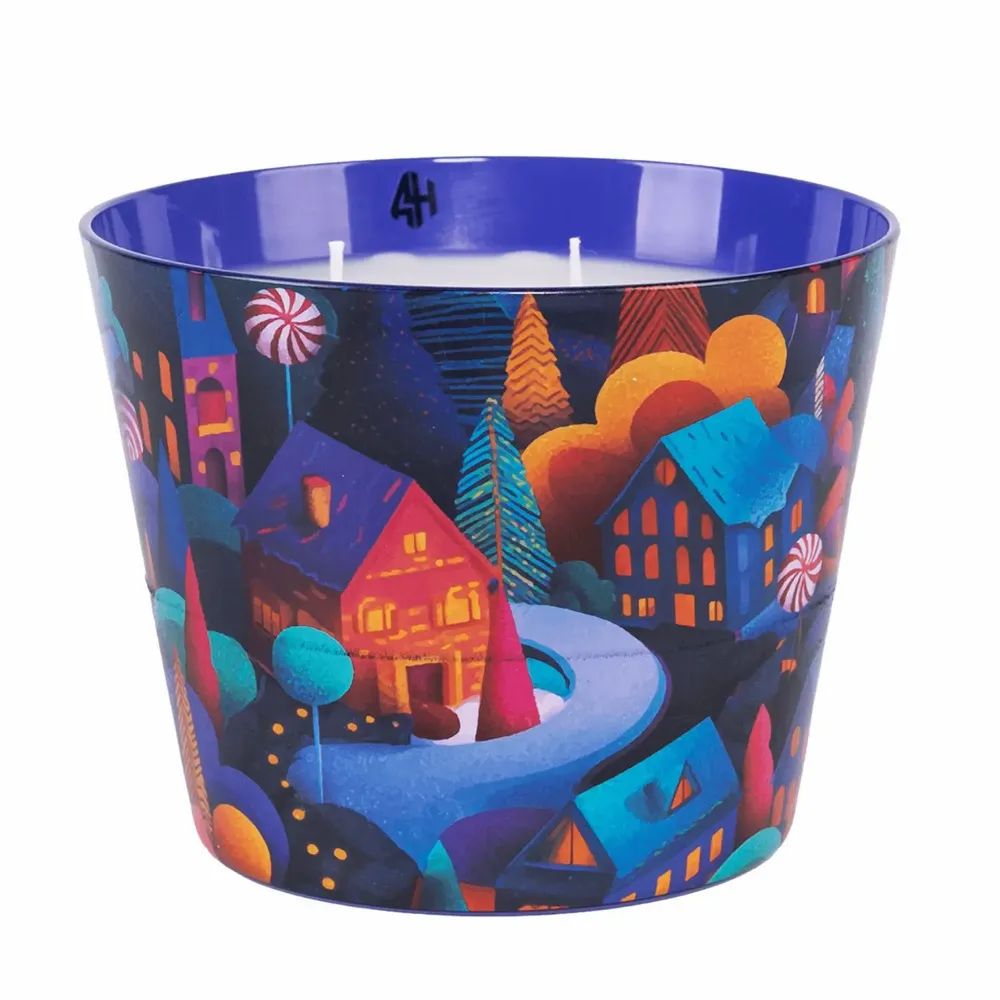 Candles - Sugarplum Village (Cinnamon-Caramel-Nutmeg)-Glass Scented Candle-10cm - ARTITUDE HOME