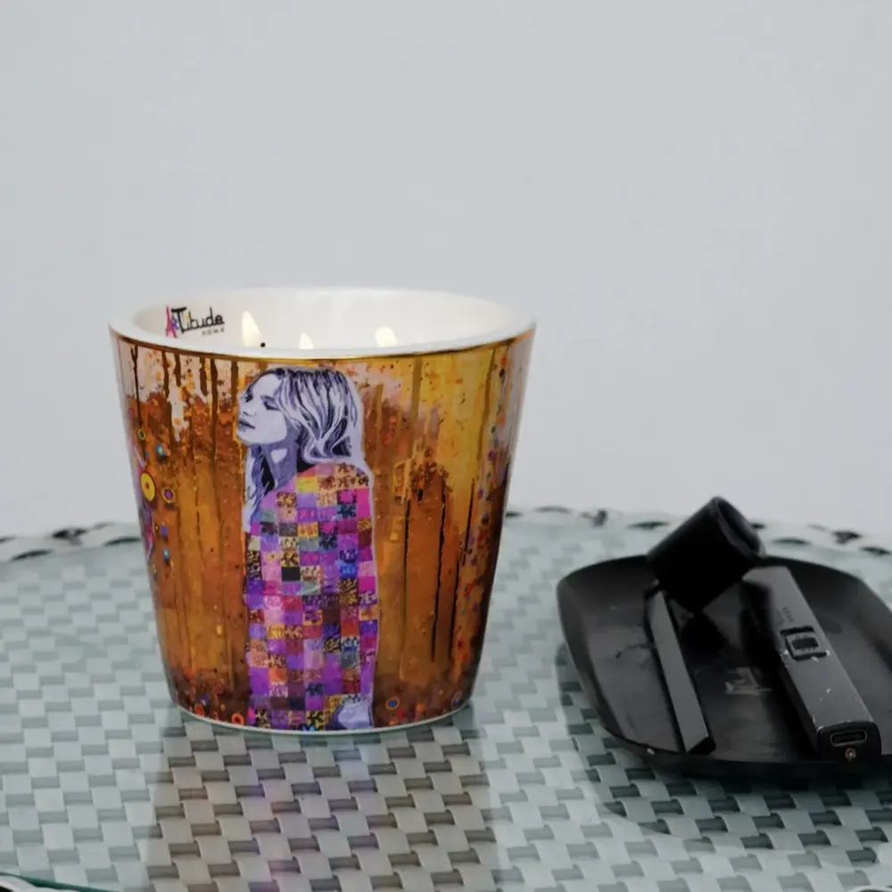 Bougies - Luna Oro (Jasmin-Néroli-Rose) - Bougie parfumée en céramique - 10 cm - ARTITUDE HOME