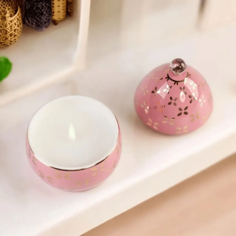 Candles - Rosa - Pink (Jasmine-Saffron-Cedarwood) - Scented Egg Candle - Small - ARTITUDE HOME