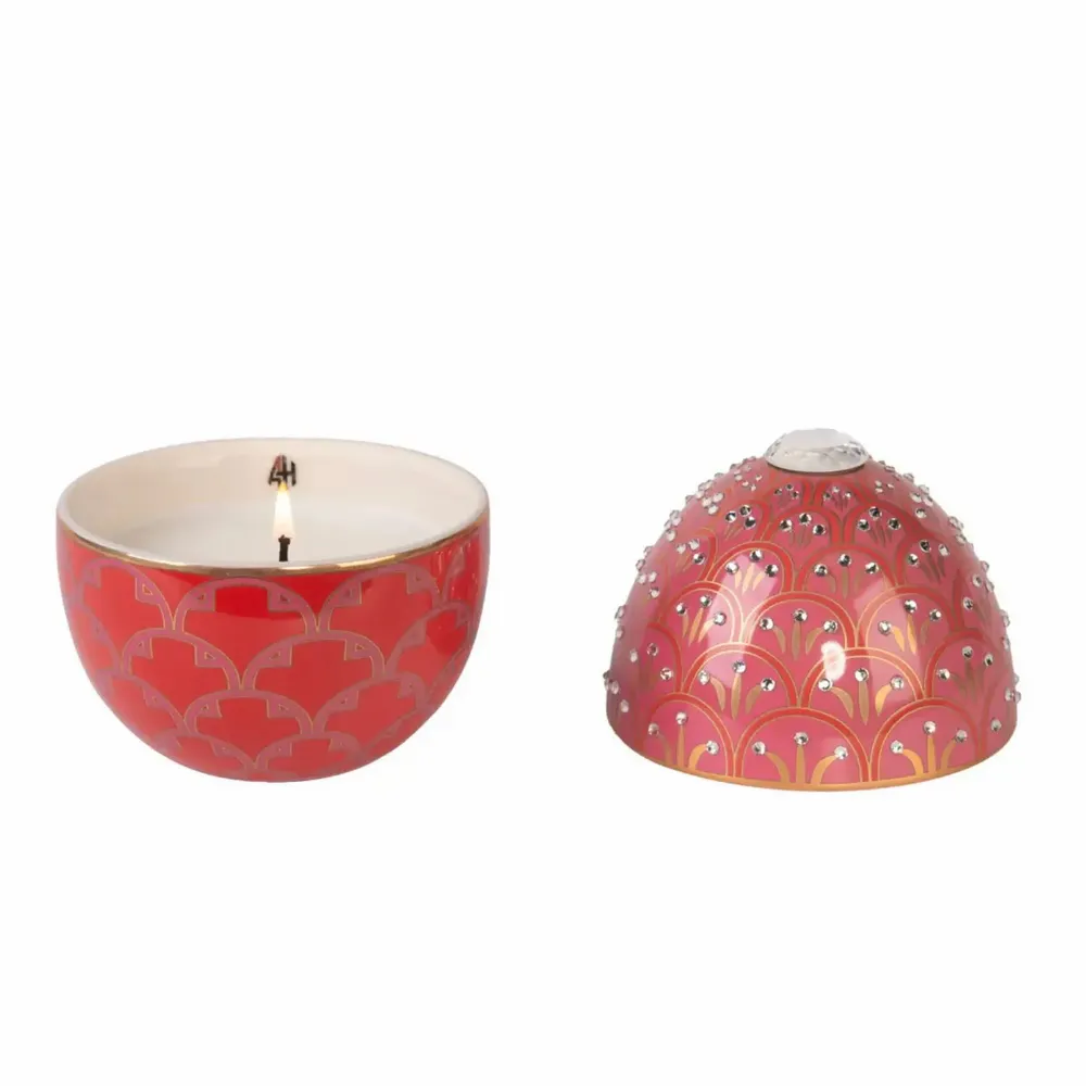 Bougies - SCARLET ÉCLAT - Bougie parfumée en forme d'œuf, petit format, aux senteurs de cassis, rose et patchouli - ARTITUDE HOME