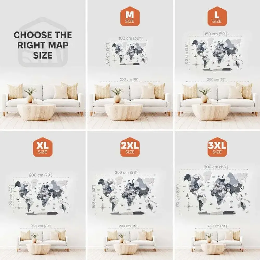 Autres décorations murales - Carte du Monde en Bois Colorée 3D L Prime Nordik Lum - ENJOY THE WOOD