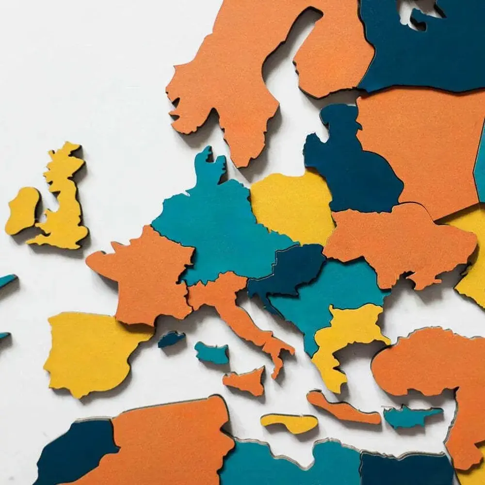 Other wall decoration - World Wooden Map Colored 3D 3XL Prime Indie Lum - ENJOY THE WOOD