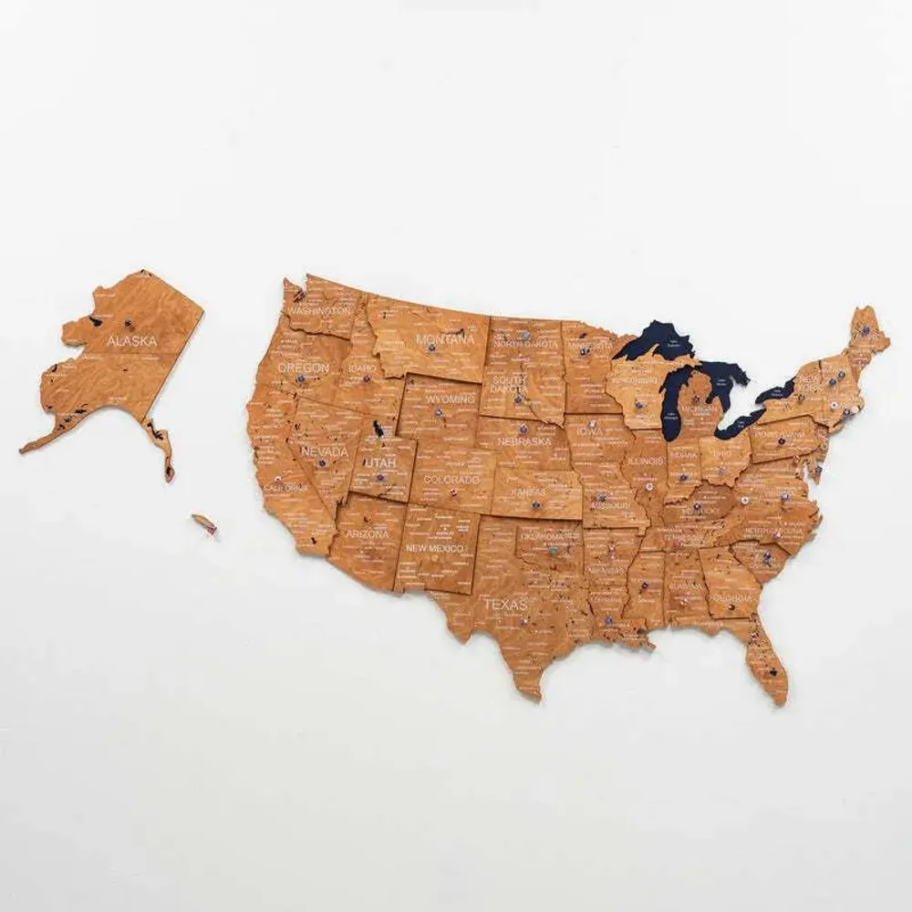 Other wall decoration - Wooden 3d Map of USA - Oak L Prime Plus - ENJOY THE WOOD