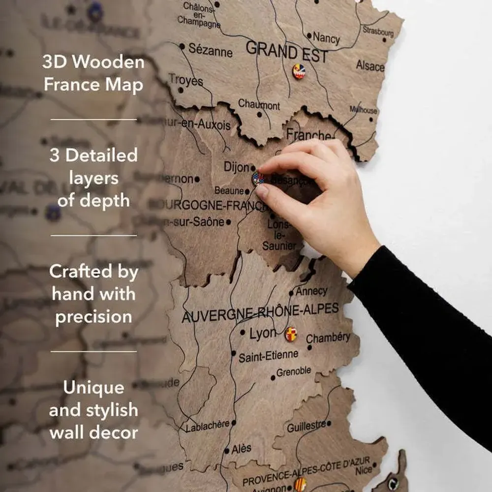 Other wall decoration - Wooden Map of France - Terra XL Prime - ENJOY THE WOOD