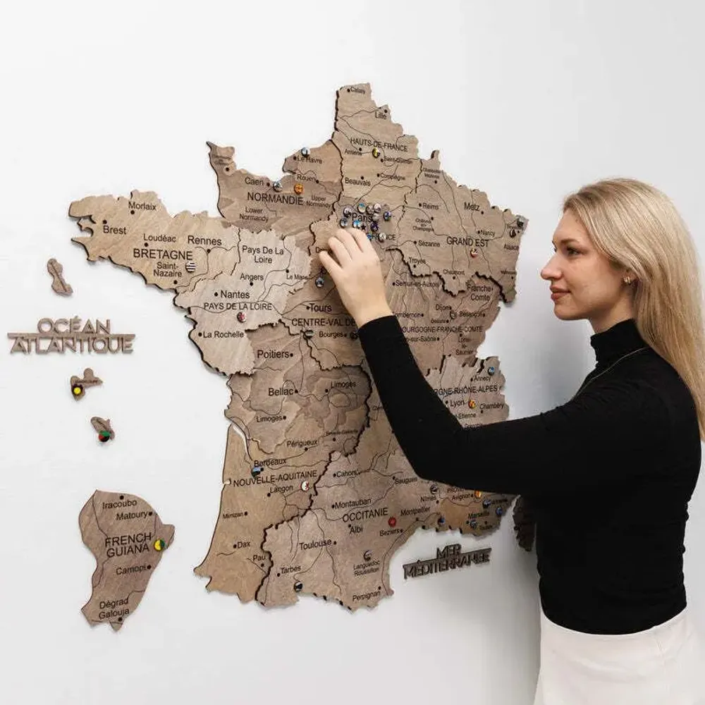 Other wall decoration - Wooden Map of France - Terra L Prime Plus - ENJOY THE WOOD