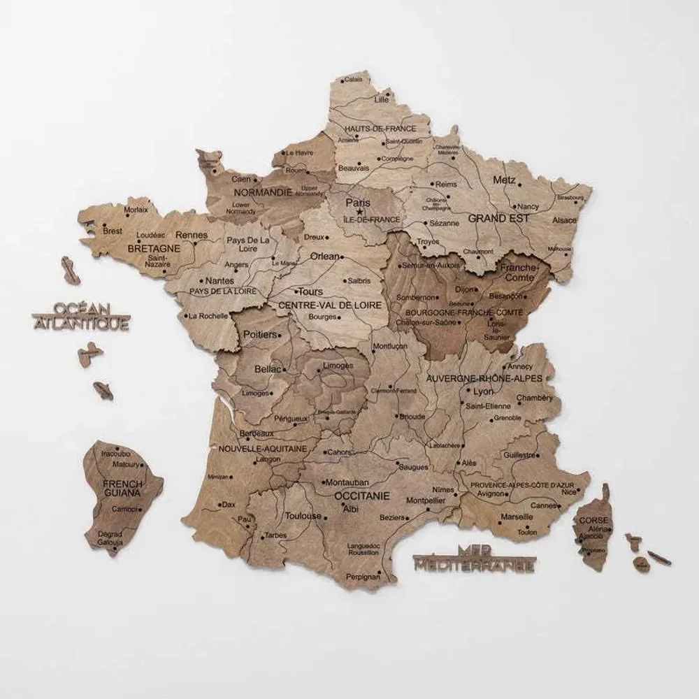 Other wall decoration - Wooden Map of France - Terra XL Blank - ENJOY THE WOOD