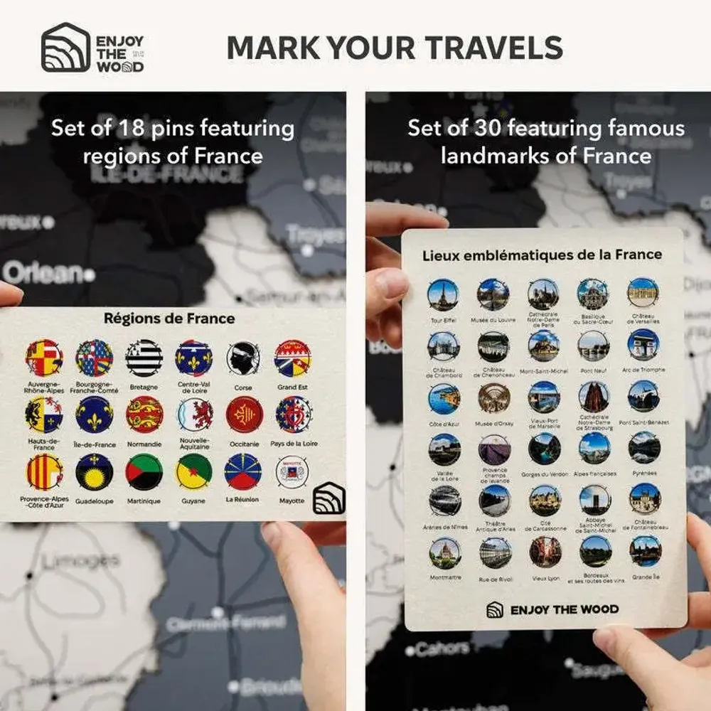 Other wall decoration - Wooden Map of France - Nordik S Prime Plus - ENJOY THE WOOD