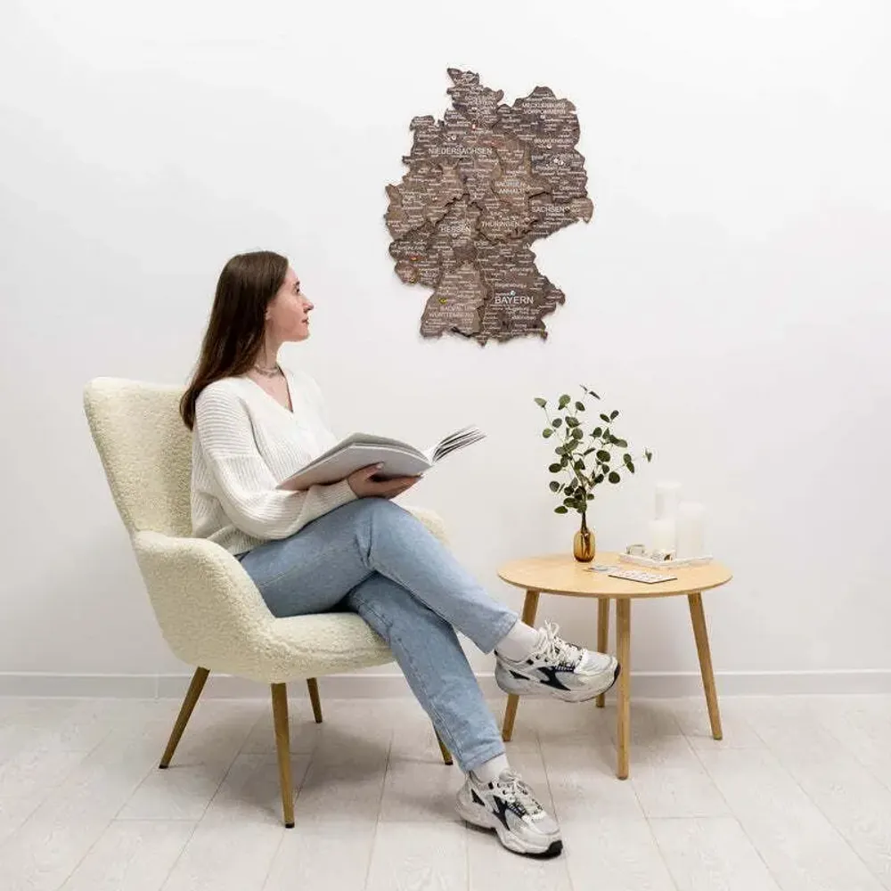 Other wall decoration - 3D Germany Wooden Map Dark Walnut 2XL Blank - ENJOY THE WOOD