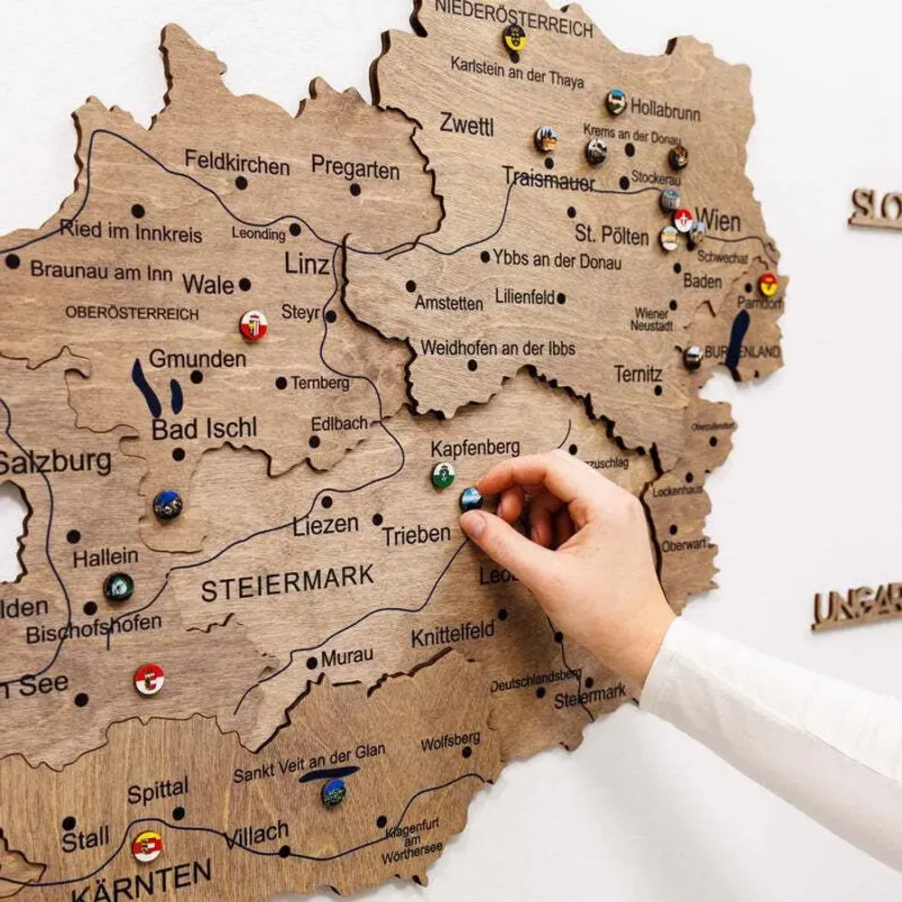 Other wall decoration - Wooden Map of Austria - Terra XL Prime - ENJOY THE WOOD
