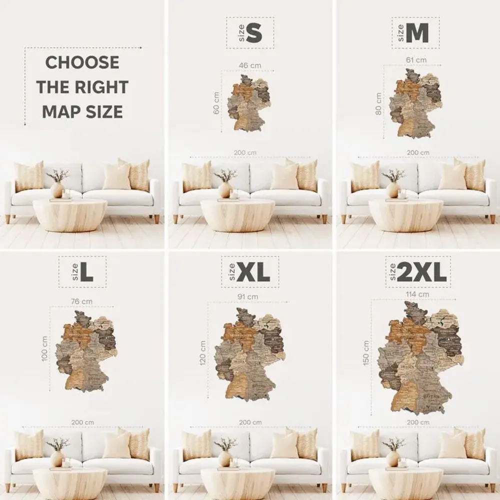 Other wall decoration - 3D Germany Wooden Map Multicolor 2XL Prime Plus - ENJOY THE WOOD