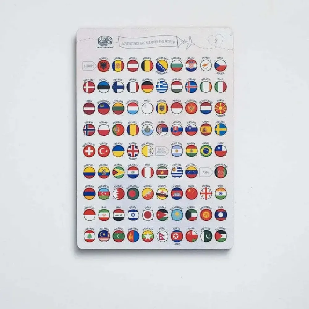 Decorative objects - Wooden Flag Sticky Pins - ENJOY THE WOOD