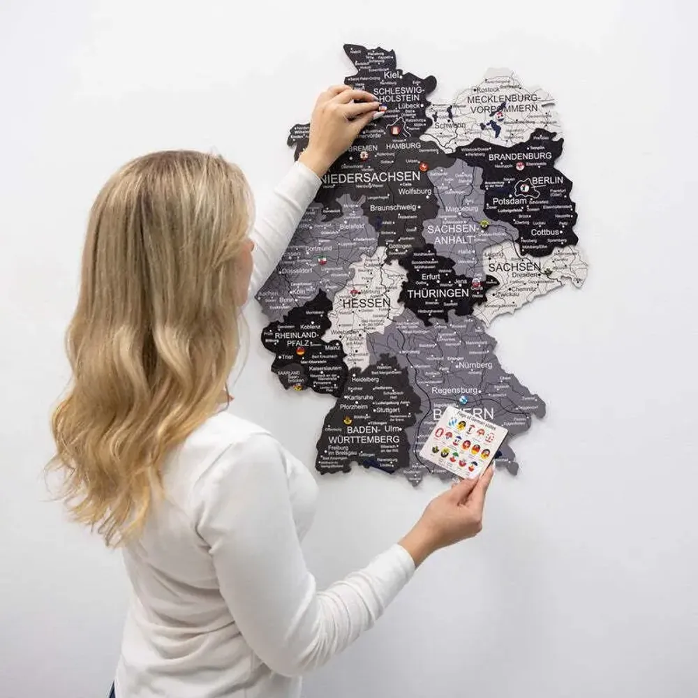 Other wall decoration - 3D Germany Wooden Map Nordik M Prime Plus - ENJOY THE WOOD