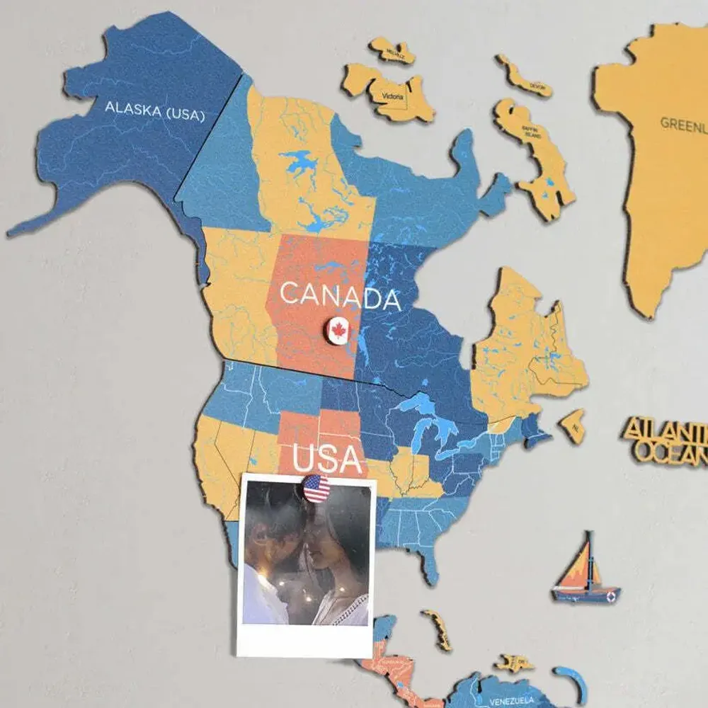 Autres décorations murales - Carte du Monde en Bois 2D Indie XL - ENJOY THE WOOD