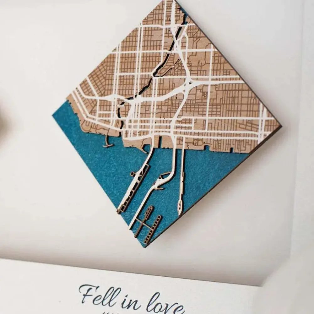 Other wall decoration - 3D Acrylic City Plan 1 L White - ENJOY THE WOOD