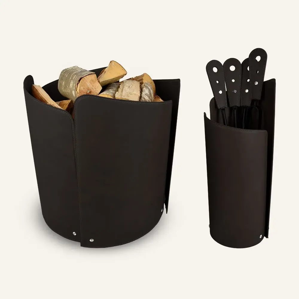 Design objects - Designer fireplace accessories in steel and leather ZEFIR - LIMAC DESIGN