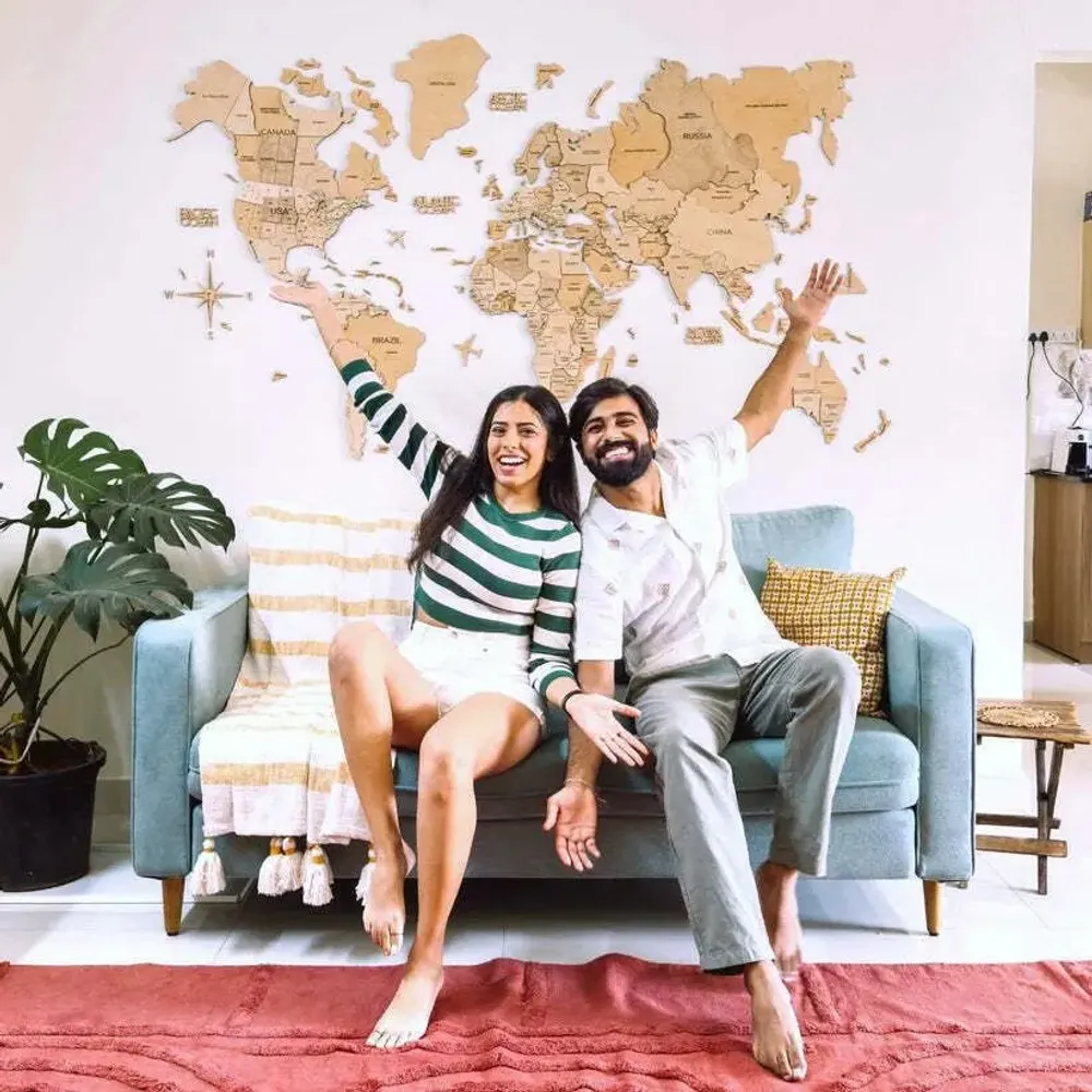 Other wall decoration - 3D Wooden World Map Prime Gold L - ENJOY THE WOOD