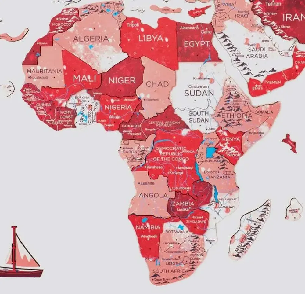 Autres décorations murales - Carte du monde en bois 3D Prime Plus Volcano XL - ENJOY THE WOOD