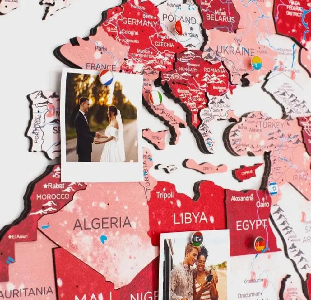 Autres décorations murales - Carte du monde en bois 3D Prime Volcano 3XL - ENJOY THE WOOD