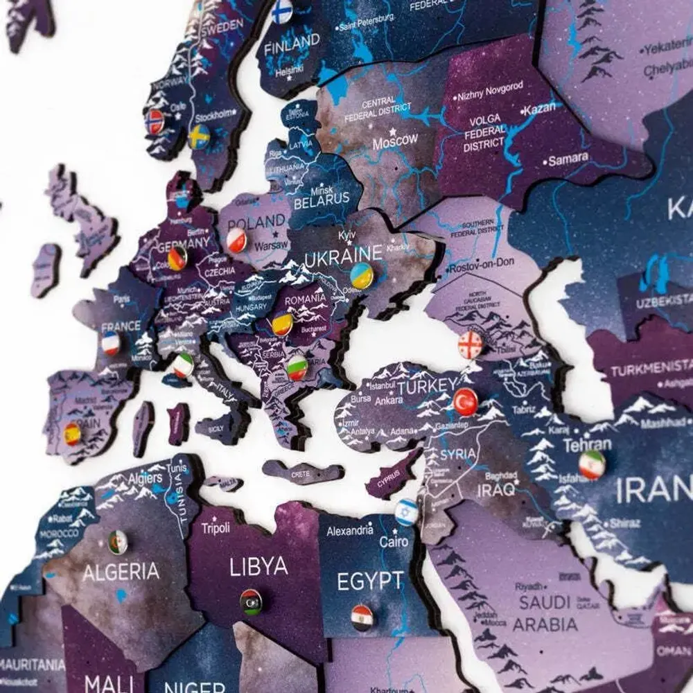 Other wall decoration - 3D Wooden World Map Prime Sirius 3XL - ENJOY THE WOOD