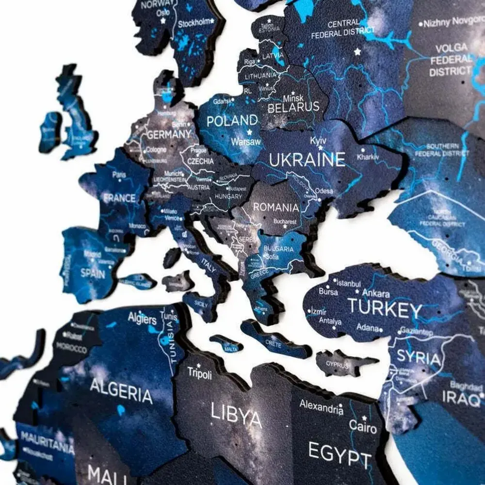 Autres décorations murales - Carte du Monde en Bois 3D Prime Plus Space M - ENJOY THE WOOD