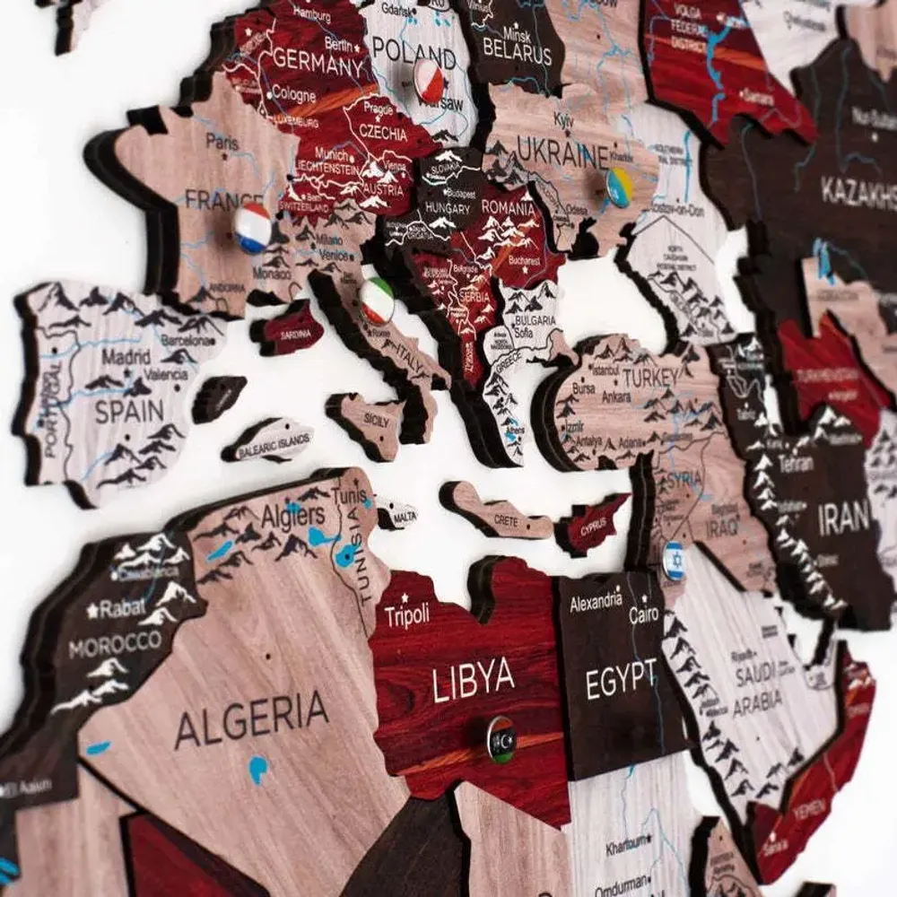 Other wall decoration - 3D Wooden World Map Prime Urban 3XL - ENJOY THE WOOD