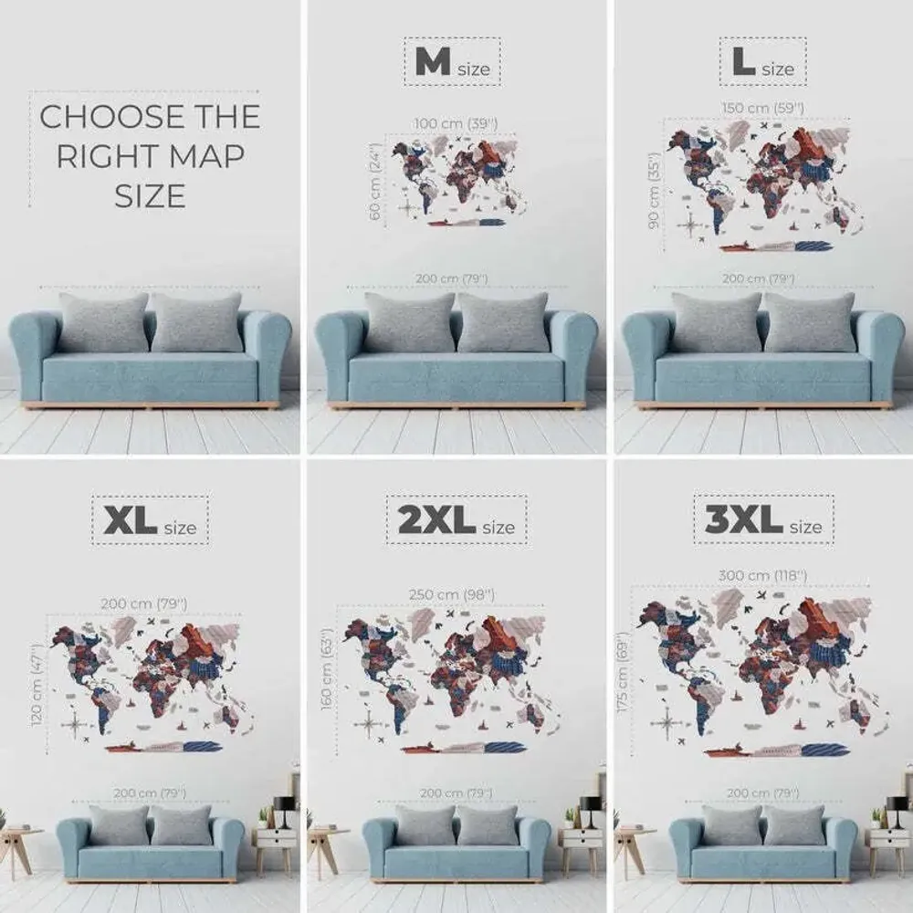 Autres décorations murales - Carte du monde en bois 3D Prime Plus Dune XL - ENJOY THE WOOD