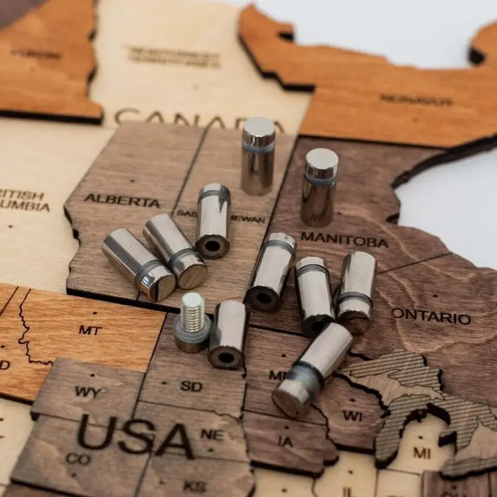 Autres décorations murales - Carte du Monde en Bois 3D LED 3.0 Prime Plus Multicolore 3XL USA Droite - ENJOY THE WOOD