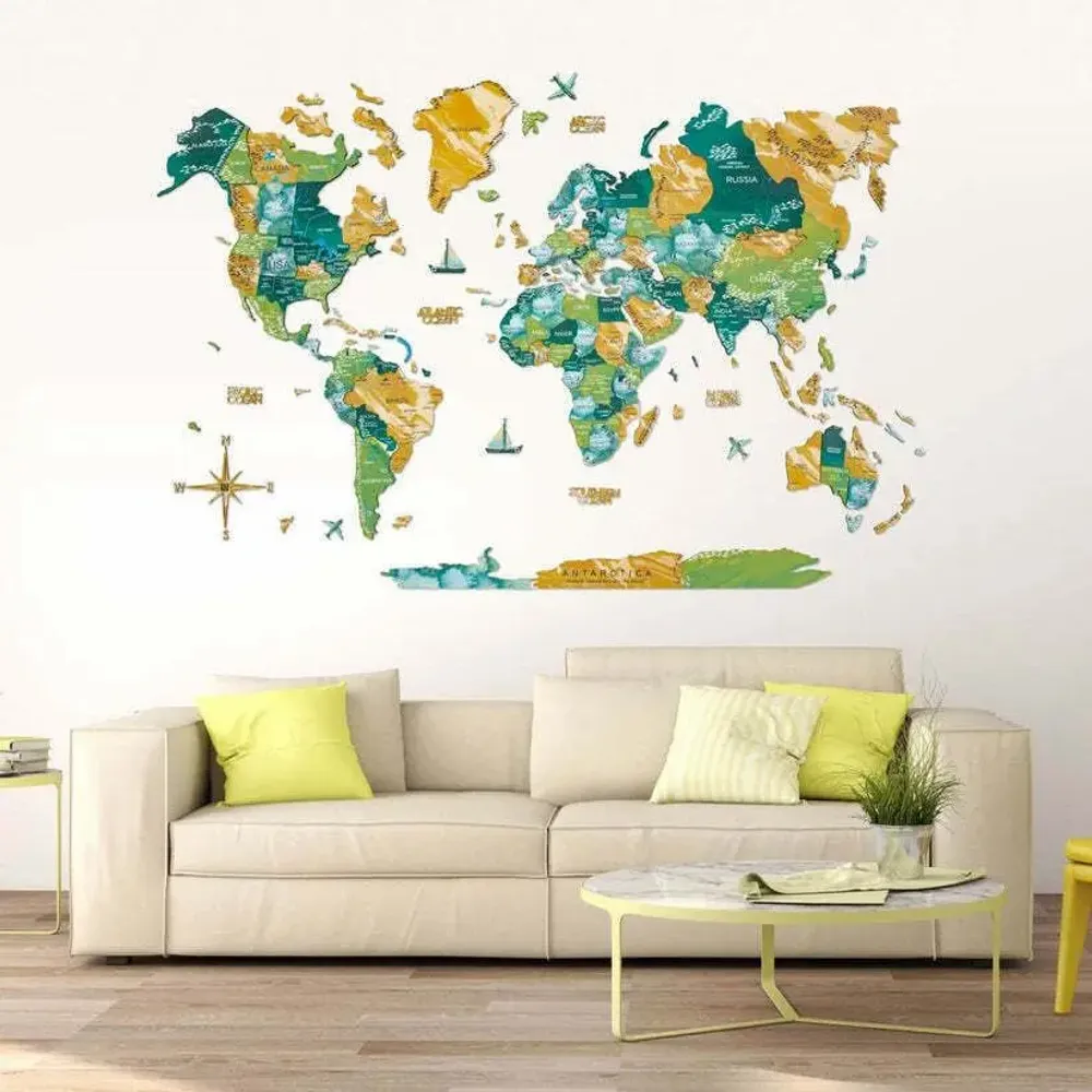 Other wall decoration - 3D Wooden World Map Prime Surface 3XL - ENJOY THE WOOD
