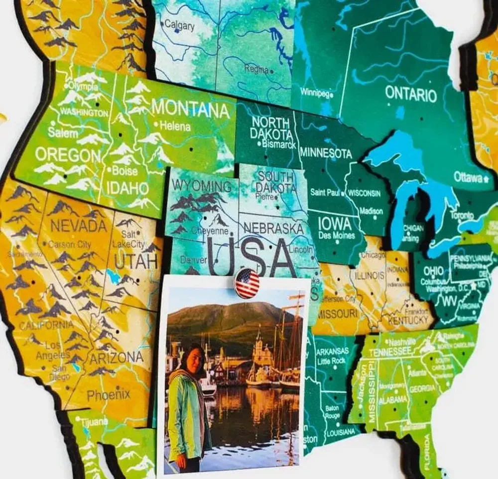 Other wall decoration - 3D Wooden World Map Prime Surface 3XL - ENJOY THE WOOD