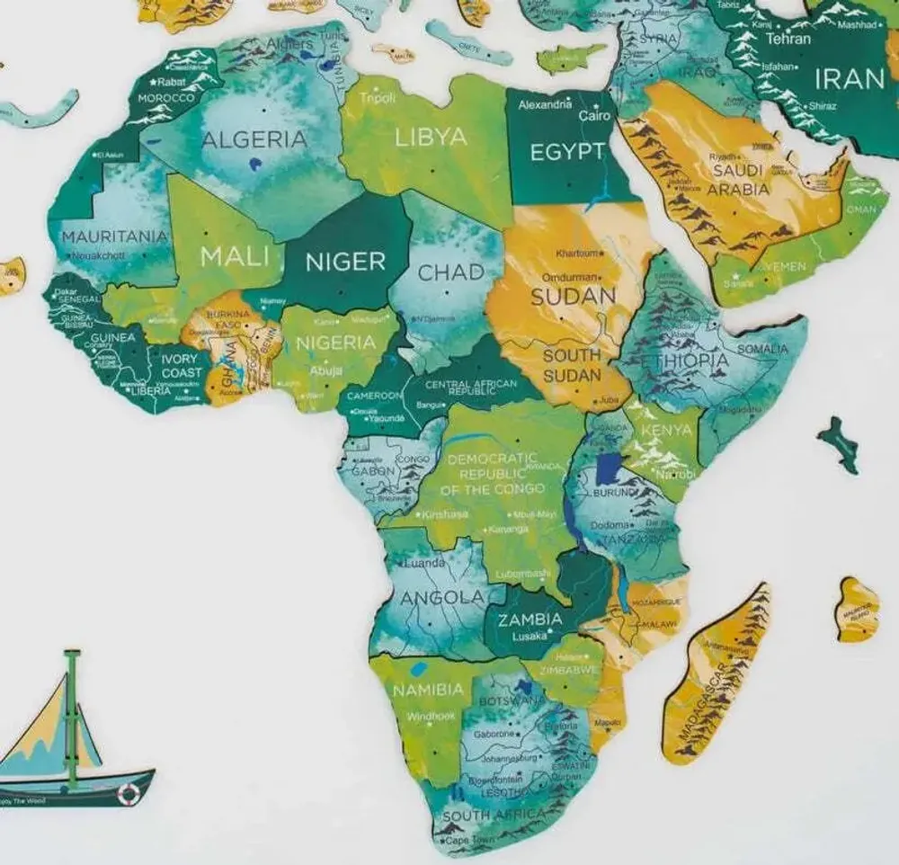 Other wall decoration - 3D Wooden World Map Prime Plus Surface 2XL - ENJOY THE WOOD