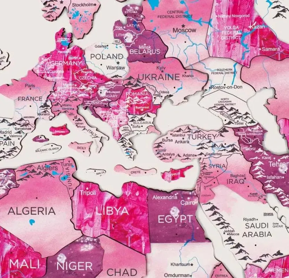 Other wall decoration - 3D Wooden World Map Prime Plus Dream 2XL - ENJOY THE WOOD