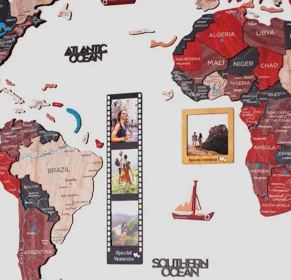 Other wall decoration - 3D Wooden World Map Prime Cliff 2XL - ENJOY THE WOOD