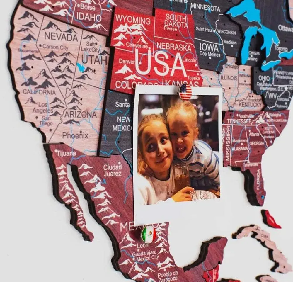 Autres décorations murales - Carte du monde en bois 3D Prime Pluse Cliff 3XL - ENJOY THE WOOD