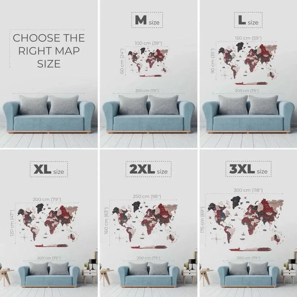 Other wall decoration - 3D Wooden World Map Prime Cliff 3XL - ENJOY THE WOOD