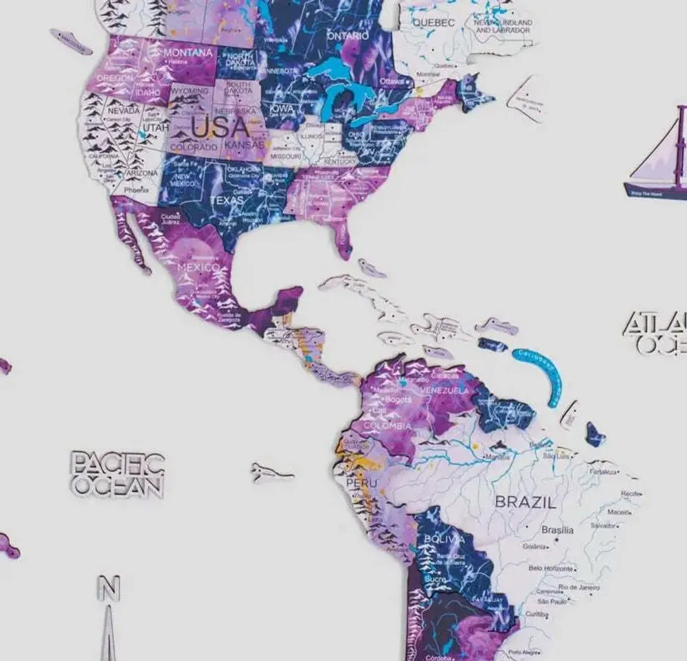 Other wall decoration - 3D Wooden World Map Prime Milky Way 3XL - ENJOY THE WOOD