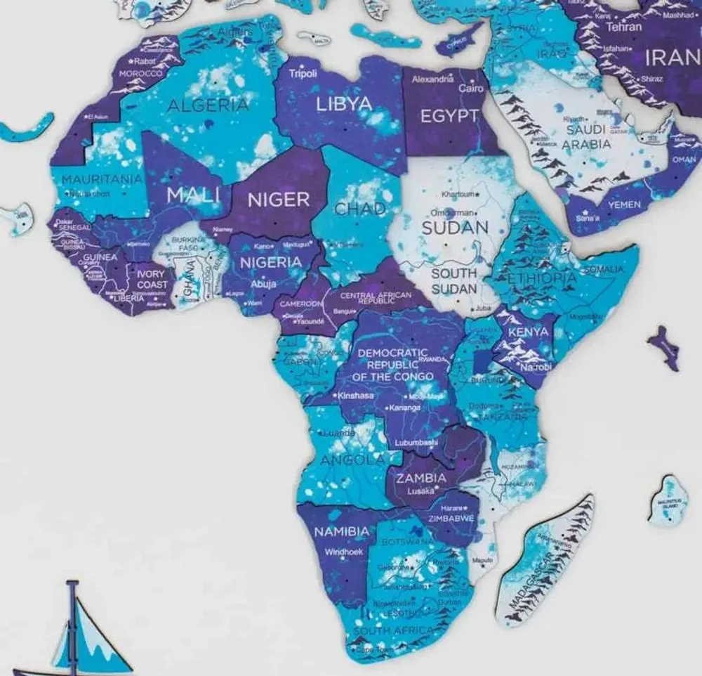 Other wall decoration - 3D Wooden World Map Prime Plus Ocean M - ENJOY THE WOOD