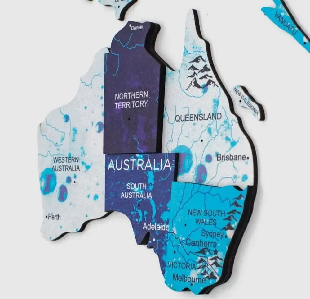 Autres décorations murales - Carte du monde en bois 3D Prime Plus Océan 2XL - ENJOY THE WOOD