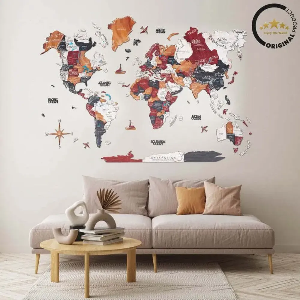 Other wall decoration - 3D Wooden World Map Prime Onyx 3XL - ENJOY THE WOOD
