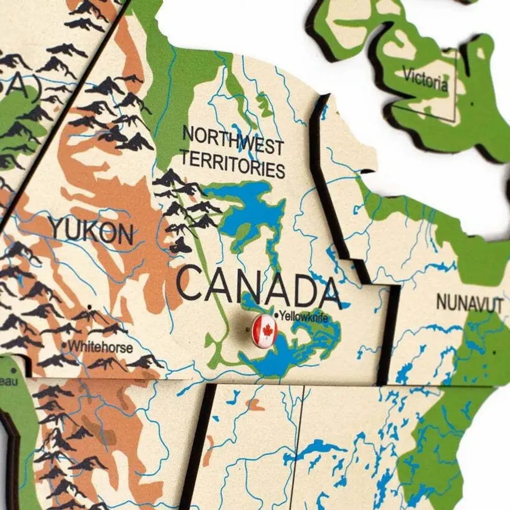 Other wall decoration - 3D Wooden World Map Prime Plus Physical 3XL - ENJOY THE WOOD