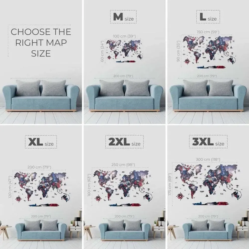 Other wall decoration - 3D Wooden World Map Prime Alcor L - ENJOY THE WOOD