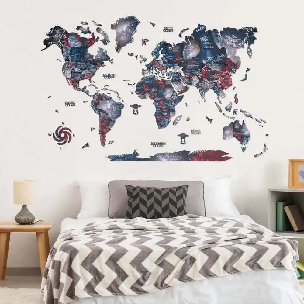 Other wall decoration - 3D Wooden World Map Prime Alcor L - ENJOY THE WOOD