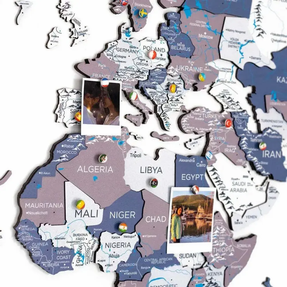 Other wall decoration - 3D Wooden World Map Prime Plus Сruise L - ENJOY THE WOOD