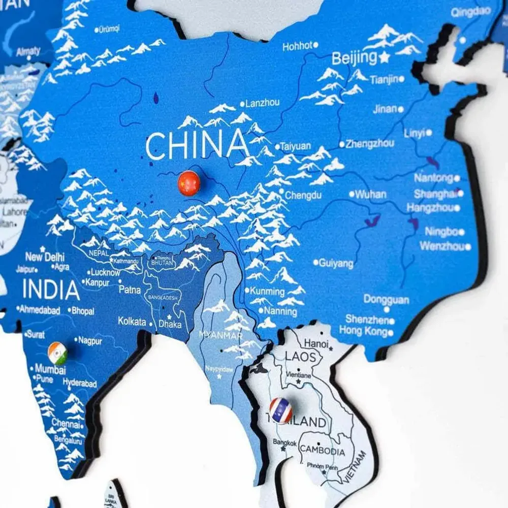 Other wall decoration - 3D Wooden World Map Prime Azure 3XL - ENJOY THE WOOD