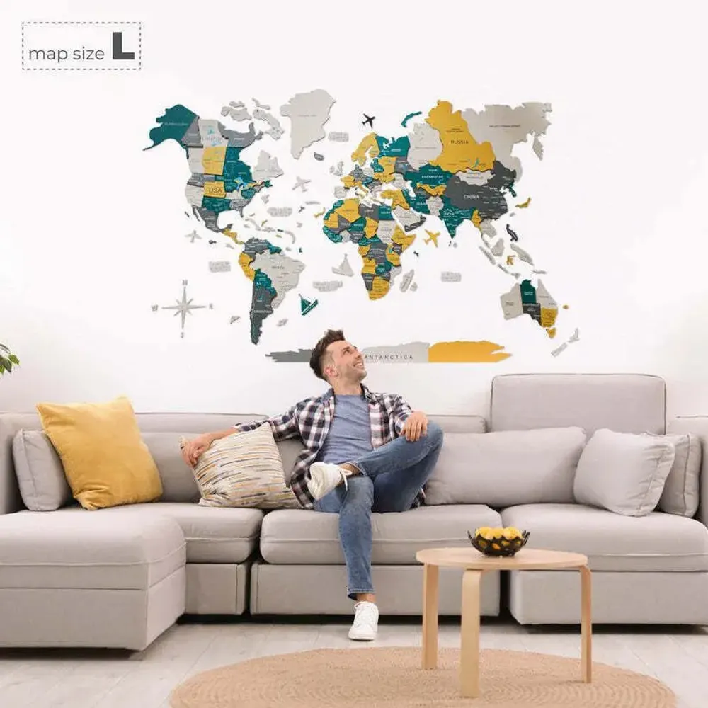 Autres décorations murales - Carte du Monde en Bois 3D Prime Country 3XL - ENJOY THE WOOD