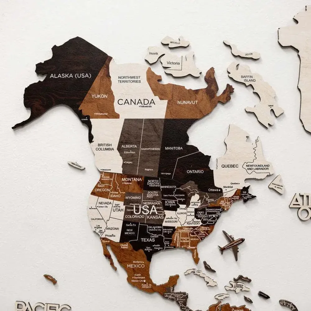 Other wall decoration - 2D Wooden World Map WoodToned L - ENJOY THE WOOD